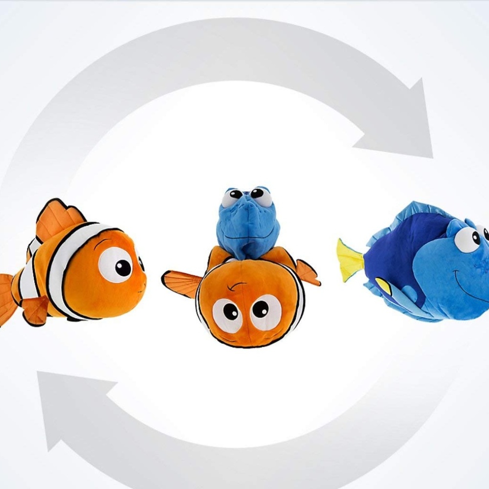 Reversible Disney Parks Flip Plush Pillow Nemo